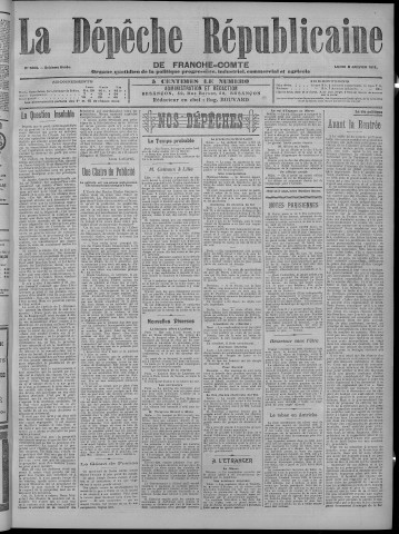 09/01/1911 - La Dépêche républicaine de Franche-Comté [Texte imprimé]