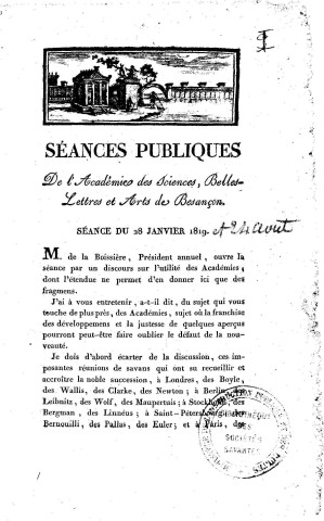 1819 - Séances publiques