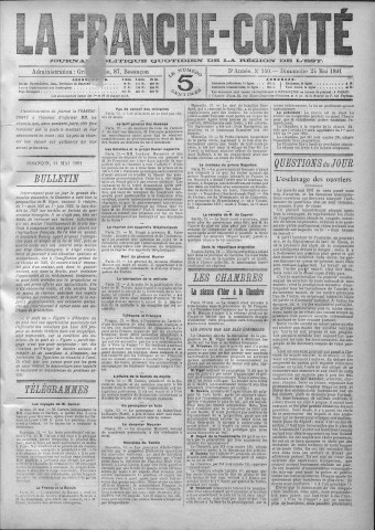 24/05/1891 - La Franche-Comté : journal politique de la région de l'Est