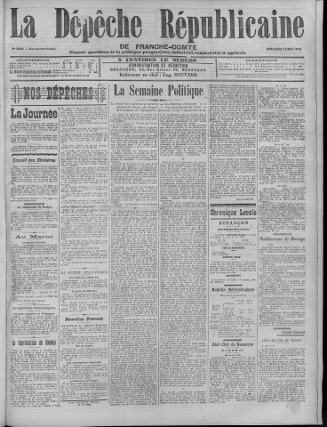 19/05/1912 - La Dépêche républicaine de Franche-Comté [Texte imprimé]