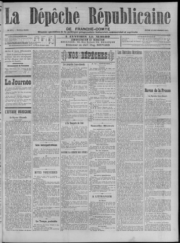12/09/1911 - La Dépêche républicaine de Franche-Comté [Texte imprimé]