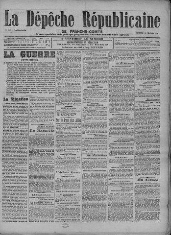 12/02/1915 - La Dépêche républicaine de Franche-Comté [Texte imprimé]