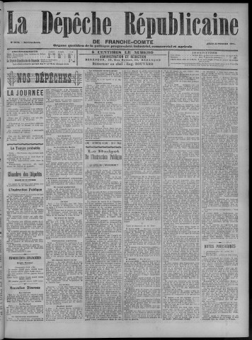23/02/1911 - La Dépêche républicaine de Franche-Comté [Texte imprimé]