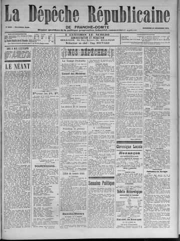 21/12/1913 - La Dépêche républicaine de Franche-Comté [Texte imprimé]