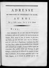 Adresse du directoire du département du Doubs au roi, du 3 juillet 1792, l'an 4e de la liberté