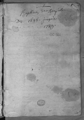 Paroisse de Bregille : baptêmes (naissances), mariages, sépultures (décès) (1er octobre 1686 - 18 janvier 1729)
table