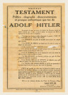 Nouveau testament Politico - olographe - choucroutemann et presque authentique que toc de Adolf Hitler., affichette