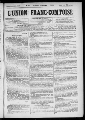 19/01/1886 - L'Union franc-comtoise [Texte imprimé]
