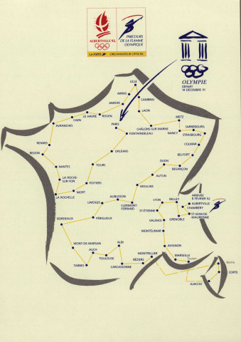 Passage de la flamme olympique à Besançon les 10 et 11 janvier 1992 à l'occasion des Jeux Olympiques d'Alberville : dossier d'organisation (1992).