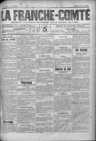 08/06/1895 - La Franche-Comté : journal politique de la région de l'Est