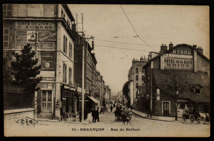 Besançon - Rue de Belfort [image fixe] , Besançon ; Dijon : Phototypie Artistique de l'Est C. Lardier ; C.L.B : L.B, 1915/1920