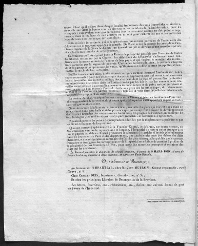 01/03/1829 - L'Impartial [Texte imprimé] : feuille politique, littéraire et commerciale de la Franche-Comté