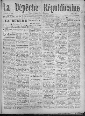 11/02/1918 - La Dépêche républicaine de Franche-Comté [Texte imprimé]