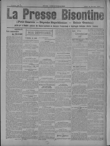 12/02/1920 - La Dépêche républicaine de Franche-Comté [Texte imprimé]