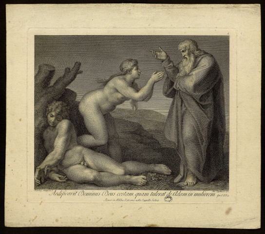 Aedificavit Dominus Deus costam, quam tulerat de Adam in mulierem.Gen.C.II.V.22 [image fixe] / Michelang. Buonarota P. Ant.Capellan Sc. , 1772