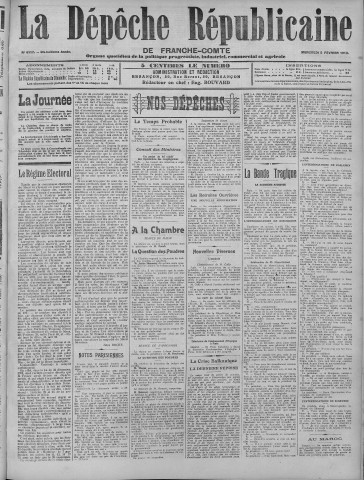 05/02/1913 - La Dépêche républicaine de Franche-Comté [Texte imprimé]