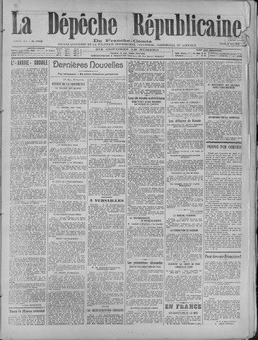 20/05/1919 - La Dépêche républicaine de Franche-Comté [Texte imprimé]