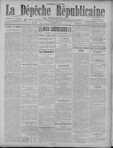 17/11/1922 - La Dépêche républicaine de Franche-Comté [Texte imprimé]
