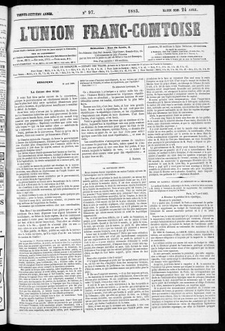 24/04/1883 - L'Union franc-comtoise [Texte imprimé]