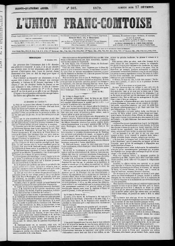 27/12/1879 - L'Union franc-comtoise [Texte imprimé]