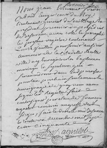 Registre d'établissements militaires : La Citadelle
baptêmes (naissances), mariages sépultures (décès) (16 février 1751 - 25 mars 1758)