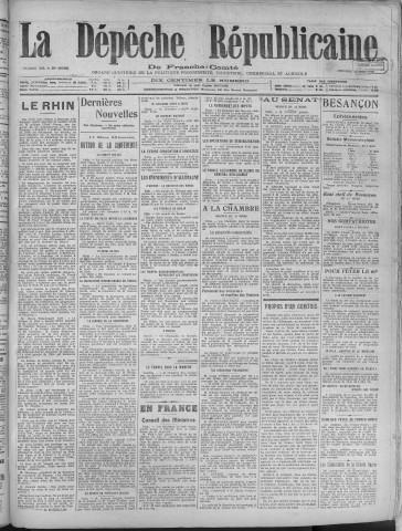 12/03/1919 - La Dépêche républicaine de Franche-Comté [Texte imprimé]