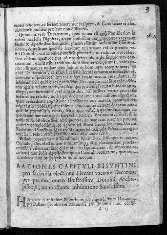 Synopsis rerum gestarum circa decanatum majorem ecclesiae metropolitanae Bisuntinae ab anno 1661 ad. ann. 1667 (auct. Fr. d'Orival)