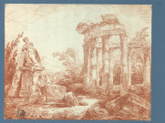 Ruines d'un temple rond avec divers fragments antiques , [France : Paris], [vers 1774]