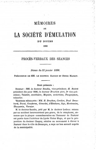 01/01/1896 - Mémoires de la Société d'émulation du Doubs [Texte imprimé]