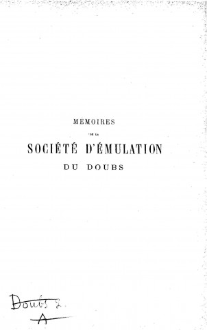 01/01/1893 - Mémoires de la Société d'émulation du Doubs [Texte imprimé]