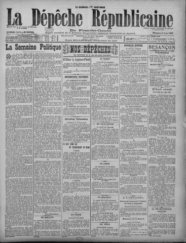 07/06/1925 - La Dépêche républicaine de Franche-Comté [Texte imprimé]