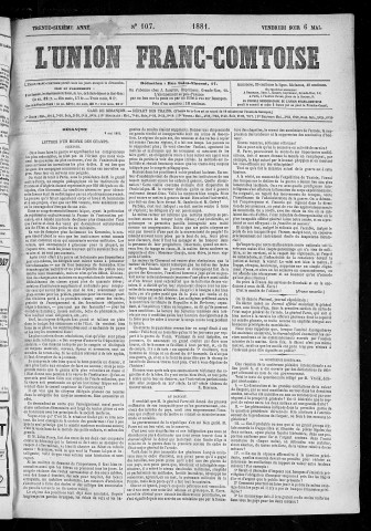 06/05/1881 - L'Union franc-comtoise [Texte imprimé]