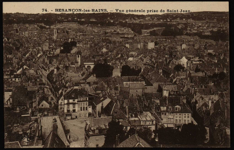 Besançon-les-Bains. - Vue générale prise de Saint-Jean [image fixe] , Besançon : Etablissements C. Lardier, 1904/1930