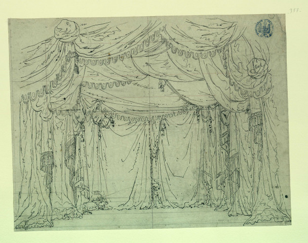 Rideau de draperies. Projet de décor de théâtre / Pierre-Adrien Pâris , [S.l.] : [P.-A. Pâris], [1700-1800]