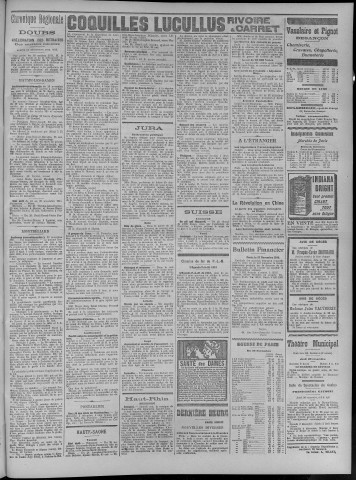 30/11/1911 - La Dépêche républicaine de Franche-Comté [Texte imprimé]