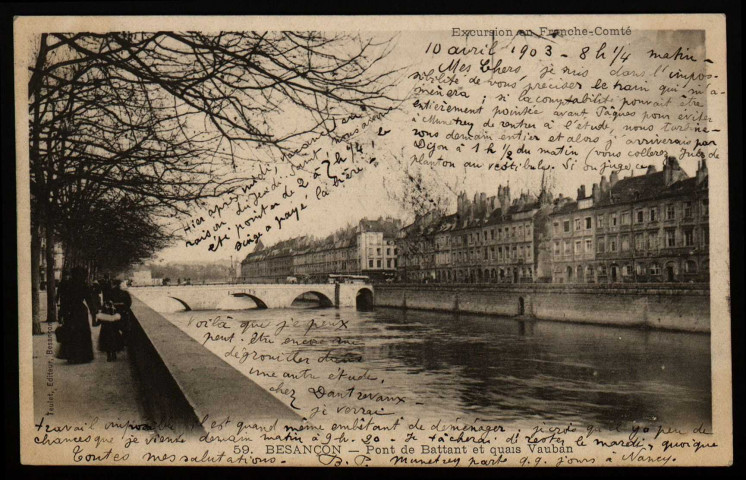 Besançon. Pont de Battant et Quais Vauban [image fixe] : Teulet, 1903/1904