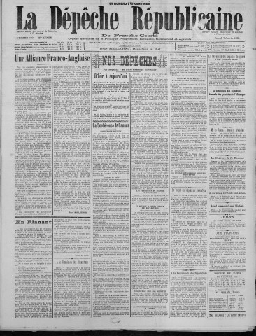 07/01/1922 - La Dépêche républicaine de Franche-Comté [Texte imprimé]