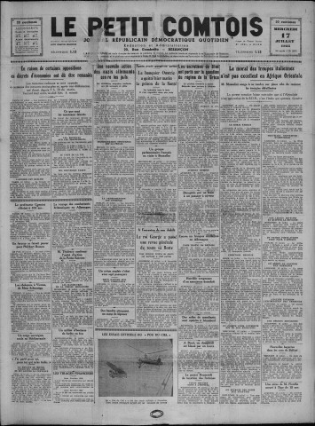17/07/1935 - Le petit comtois [Texte imprimé] : journal républicain démocratique quotidien