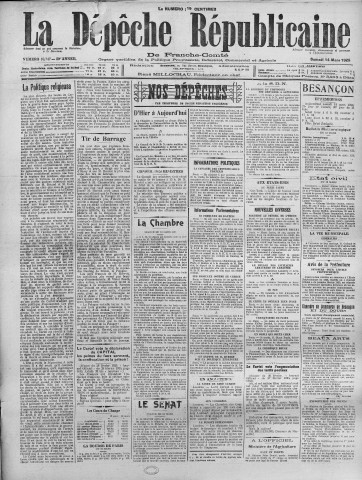 14/03/1925 - La Dépêche républicaine de Franche-Comté [Texte imprimé]