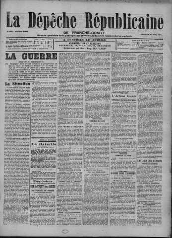 30/04/1915 - La Dépêche républicaine de Franche-Comté [Texte imprimé]