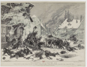 Villersexel le 9 janvier 1871 [estampe] : attaque par le feu d'une maison barricadée et crénelée - Armée de l'Est / [d'après le tableau de] M. A. de Neuville, dessin de M. J. Lavée, gravure de M. J. Robert , Paris : [s.n.], 1871
