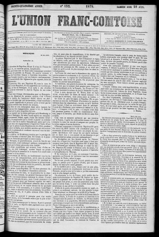 28/06/1879 - L'Union franc-comtoise [Texte imprimé]