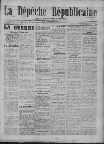 19/05/1916 - La Dépêche républicaine de Franche-Comté [Texte imprimé]