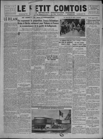 03/07/1937 - Le petit comtois [Texte imprimé] : journal républicain démocratique quotidien