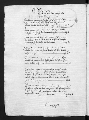 Comptes de la Ville de Besançon, recettes et dépenses, Compte de Nicolas de Velotte (2 mai 1438 - 26 mai 1439)