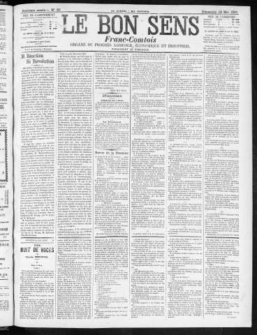 19/05/1901 - Organe du progrès agricole, économique et industriel, paraissant le dimanche [Texte imprimé] / . I