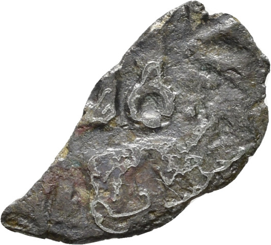 874.1.93.4 - pièce de monnaie (fragment, 1) ; denier tournois