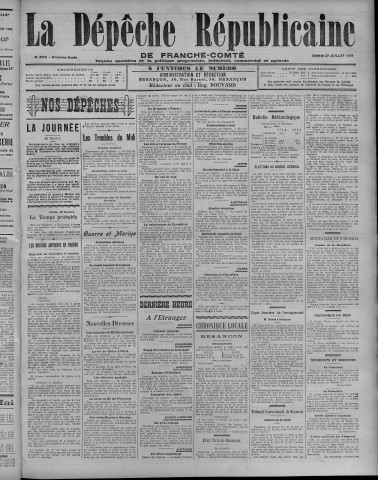 27/07/1907 - La Dépêche républicaine de Franche-Comté [Texte imprimé]
