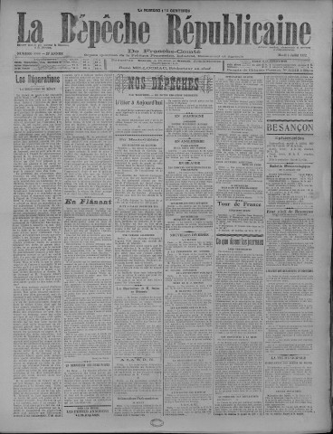 04/07/1922 - La Dépêche républicaine de Franche-Comté [Texte imprimé]