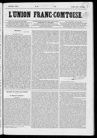 03/02/1852 - L'Union franc-comtoise [Texte imprimé]